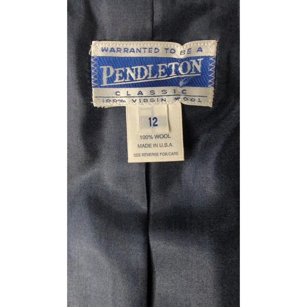Vintage Pendleton Plaid Wool Blazer Size 12 Preppy Career Academia Jacket